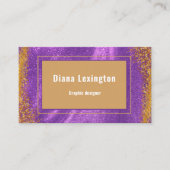 Modern Purple Gold Business Card Visitekaartje (Voorkant)