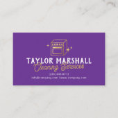 Modern Purple Gold Oven Cleaning Service Visitekaartje (Voorkant)
