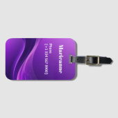 Modern Purple Gradient Wave Minimalist Bagagelabel (Voorkant (horizontaal))