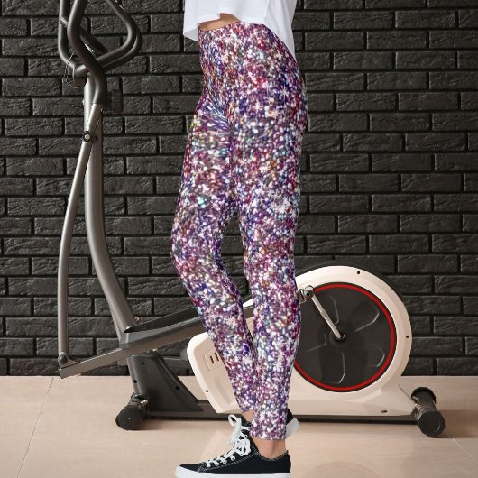 Modern Purple Grey Pink Magenta Glitter Pattern Leggings