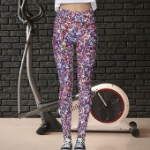 Modern Purple Grey Pink Magenta Glitter Pattern Leggings