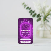 Modern Purple Neon Bakery Add Logo Brand Name   Visitekaartje (Staand voorkant)