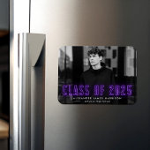 Modern Purple Neon Class of 2023 Photo Graduation Magneet