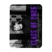 Modern Purple Neon Class of 2023 Photo Graduation Magneet (Verticaal)