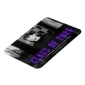 Modern Purple Neon Class of 2023 Photo Graduation Magneet (Linkerzijde)