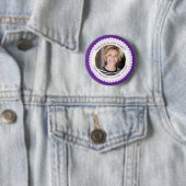 Modern Purple Pearls Forever in our Hearts  Ronde Button 5,7 Cm (In situ)