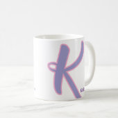 Modern Purple & Pink Monogram Personalized Name K Koffiemok (Voorkant rechts)