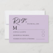 Modern Purple Rose RSVP Wedding Card Kaartje (Voorkant)