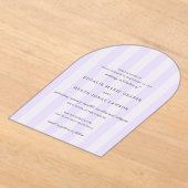 Modern Purple Stripes Elegant Wedding Acryl Uitnodigingen (Laagn)