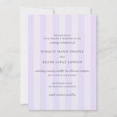 Modern Purple Stripes Elegant Wedding Kaart (Voorkant)
