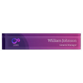 Modern Purple Technology Custom Logo  Naambordje (Voorkant)