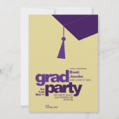 Modern Purple Typography Grad Party Photo Kaart (Voorkant)