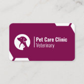 Modern Purple Vet Clinic Business Card for Pet Car Visitekaartje (Voorkant)