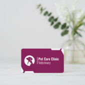 Modern Purple Vet Clinic Business Card for Pet Car Visitekaartje (Staand voorkant)