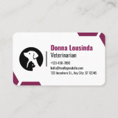 Modern Purple Vet Clinic Business Card for Pet Car Visitekaartje (Achterkant)