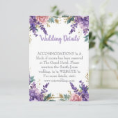👉 Modern Purple Wisteria Gold Wedding Details Enc Informatiekaartje (Staand voorkant)