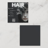 modern qhairstylist Visitekaartje met QR code Contactkaartje (Voorkant / Achterkant)