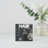 modern qhairstylist Visitekaartje met QR code Contactkaartje (Staand voorkant)