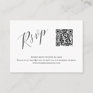 Modern QR bruiloft RSVP Informatiekaartje