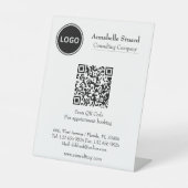 Modern QR code Afsprakenboek Professioneel Reclamebord Met Voetstuk (Voorkant)