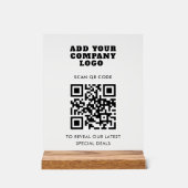 Modern QR Code and Business Logo Minimalist Acryl Bord (Voorkant)