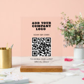 Modern QR Code and Business Logo Minimalist Acryl Bord (Huwelijk)