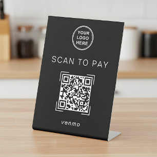 Modern QR-code betalingsschild voor kleine bedrijv Reclamebord Met Voetstuk