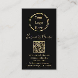 Modern QR Code Black Gold Visitekaartje