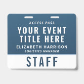 Modern QR Code Blue Event Access ID Badge (Voorzijde)
