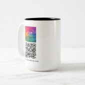 Modern QR Code Business Company Logo Template Tweekleurige Koffiemok (Voorkant links)