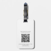 Modern QR Code Business Logo Minimalist Bagagelabel (Achterkant verticaal)