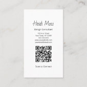 Modern QR code Contemporary Design Consultant  Visitekaartje (Achterkant)