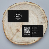 Modern QR Code Custom Logo Social Media Zwart Visitekaartje