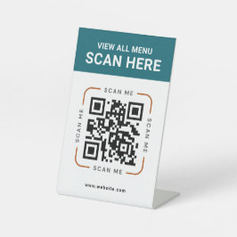 Modern QR-code  | Digitaal menubord op tafel Reclamebord Met Voetstuk