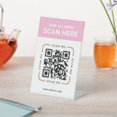 Modern QR Code  | Digital Menu Tabletop Sign Reclamebord Met Voetstuk (Insitu)