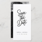 Modern QR Code Elegant Script Photo Wedding Save The Date (Voorkant / Achterkant)