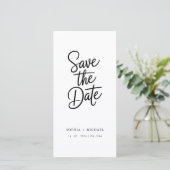 Modern QR Code Elegant Script Photo Wedding Save The Date (Staand voorkant)