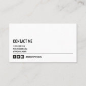 Modern QR Code Fotograaf Visitekaartje (Achterkant)