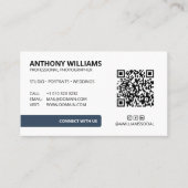 Modern QR Code Fotograaf Visitekaartje (Voorkant)