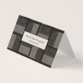 Modern QR Code Gevouwen Visitekaartje Zwart Grijs (Voorkant)