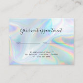 Modern QR Code Hair Salon Holographic Business Afsprakenkaartje (Voorkant)