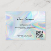 Modern QR Code Hair Salon Holographic Business Afsprakenkaartje (Achterkant)