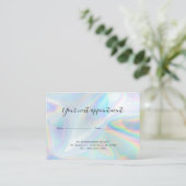 Modern QR Code Hair Salon Holographic Business Afsprakenkaartje (Staand voorkant)