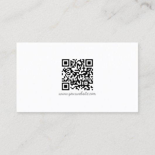 Modern QR Code Handwriting Script Sleek Business Visitekaartje (Achterkant)