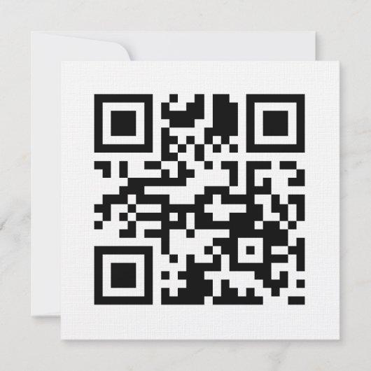 Modern QR Code Linen Wedding Kaart (Achterkant)