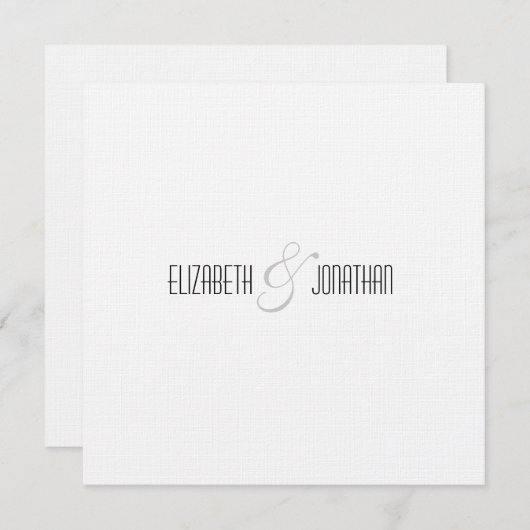 Modern QR Code Linen Wedding Kaart (Voorkant / Achterkant)