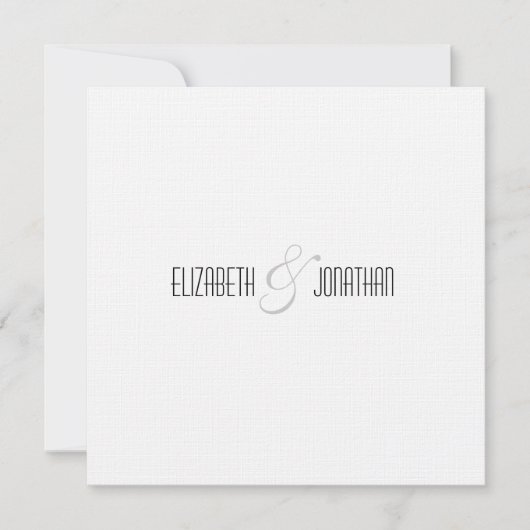 Modern QR Code Linen Wedding Kaart (Voorkant)