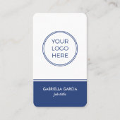 Modern QR Code Logo Blue Business Card Visitekaartje (Voorkant)