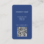 Modern QR Code Logo Blue Business Card Visitekaartje (Achterkant)