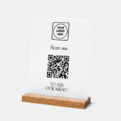 Modern QR-code menu | Aangepast contactloos logo Acryl Bord (Hoek)